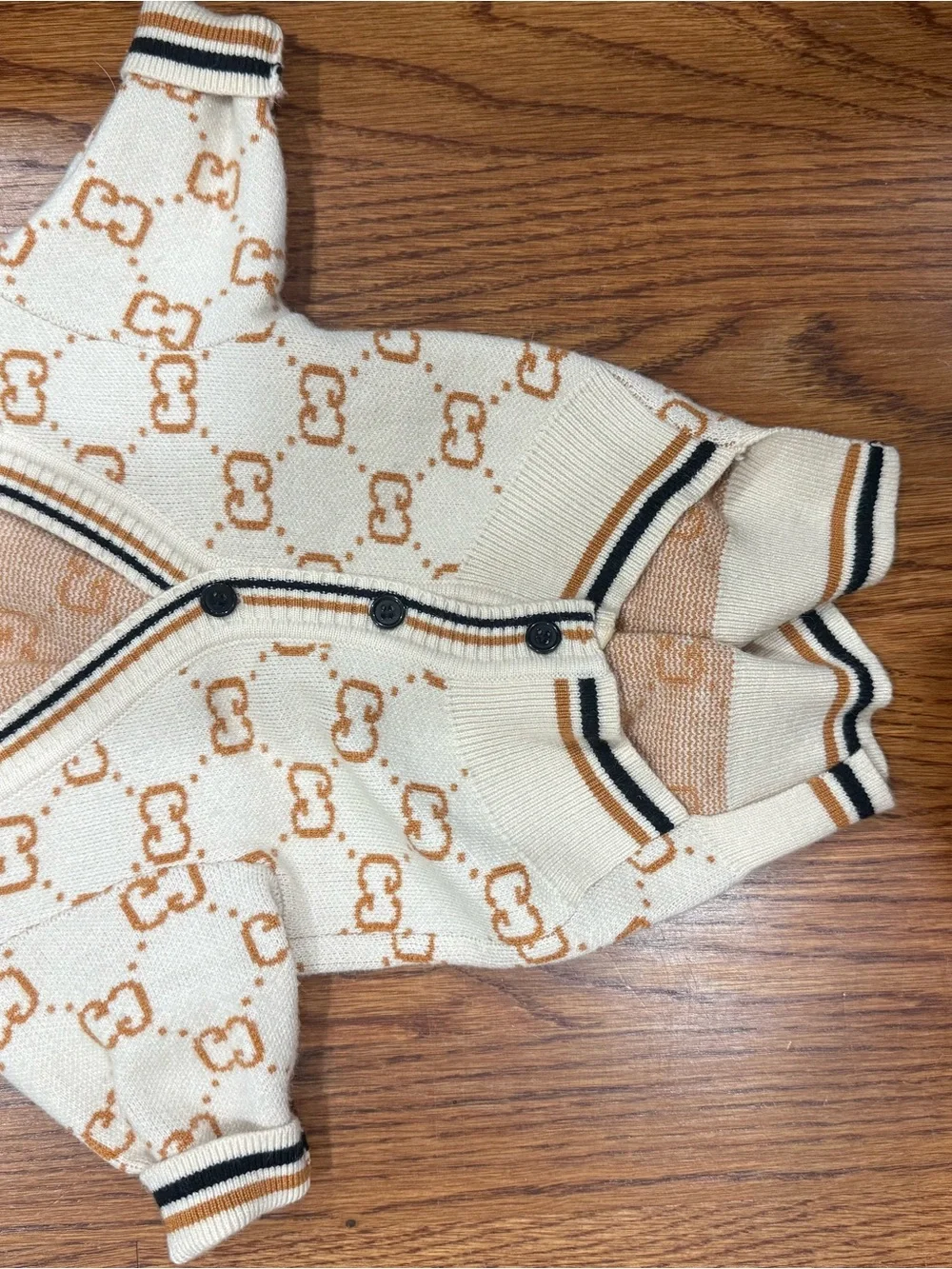 Pet luxury knit monogram cardigan